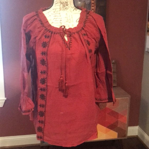 ♥️2 left ❤️ Rust Boho Top - Picture 6 of 6